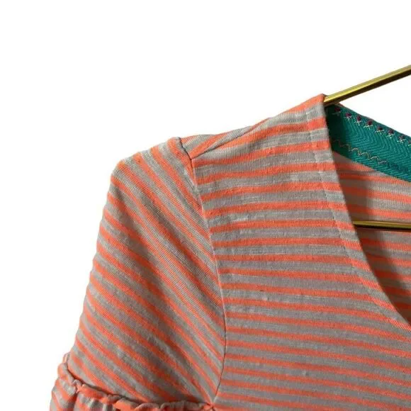 Anthropologie Postmark Striped Tiered Tee Size MED - Picture 5 of 6